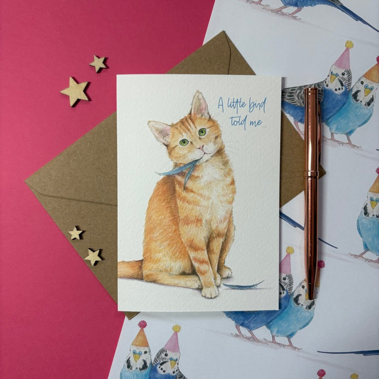 A Little Bird Told Me..., A6 Greeting Card