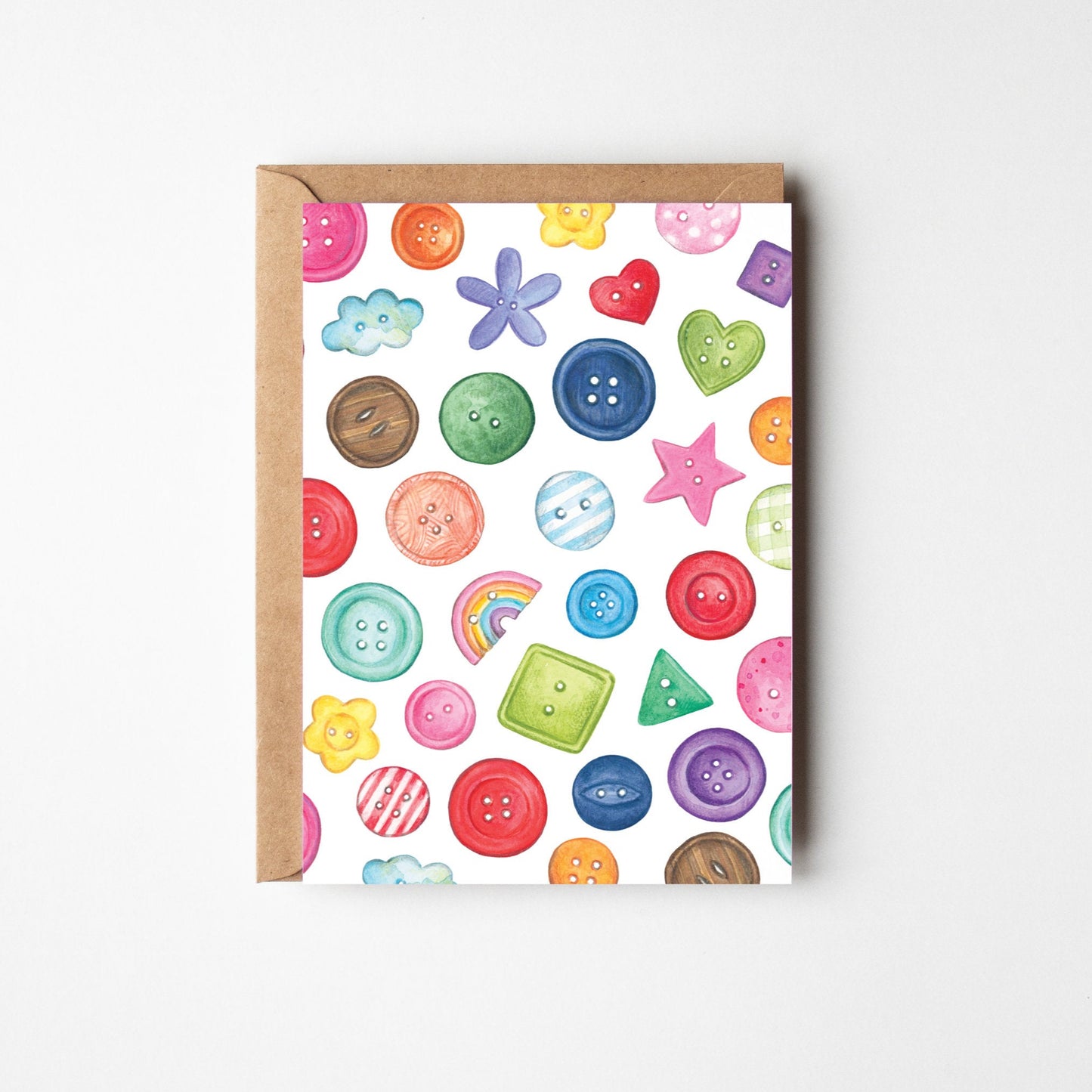 Cute as a Button, A6 Card