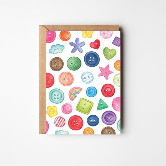 Cute as a Button, A6 Card