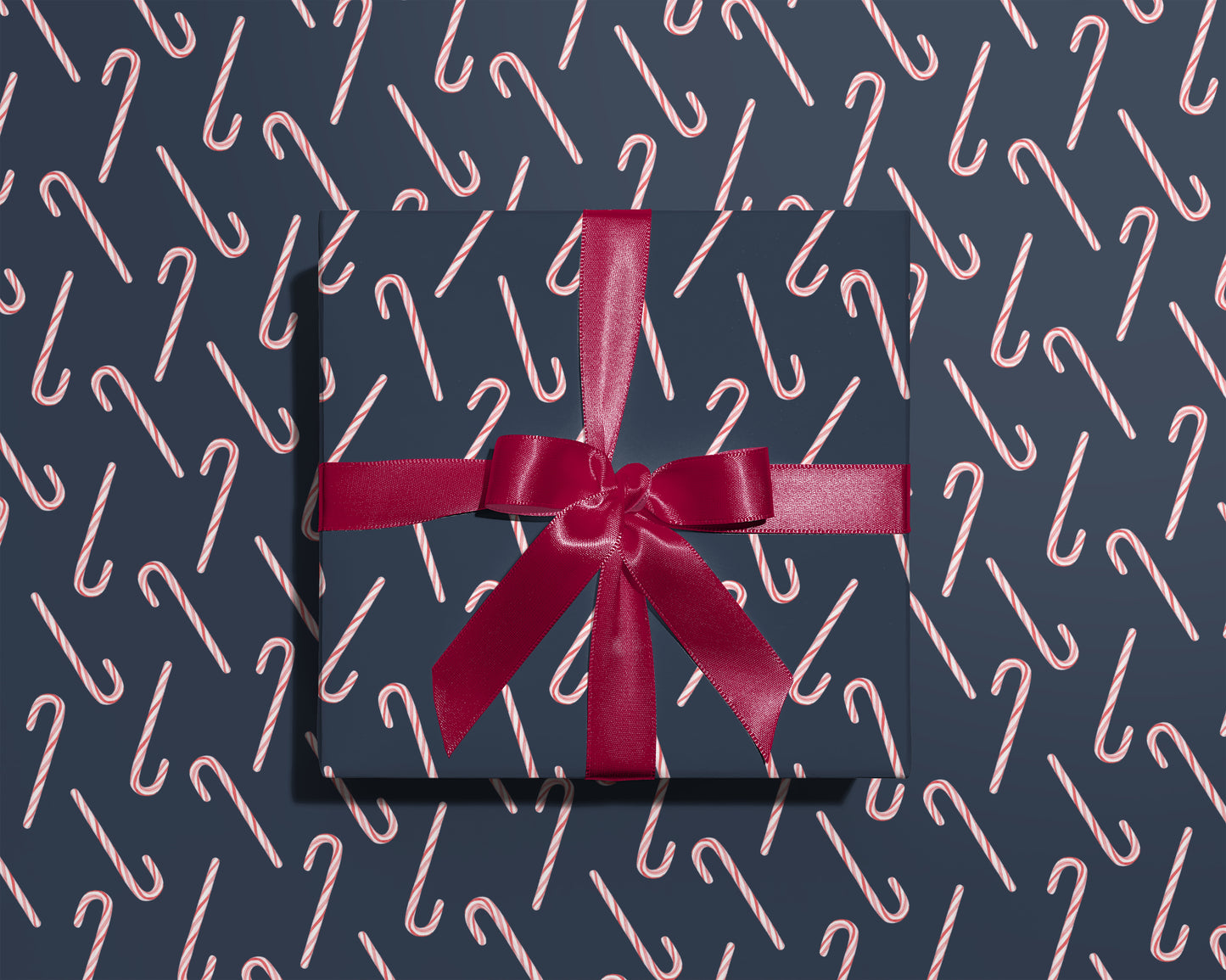 Navy Candy Cane Wrapping Paper