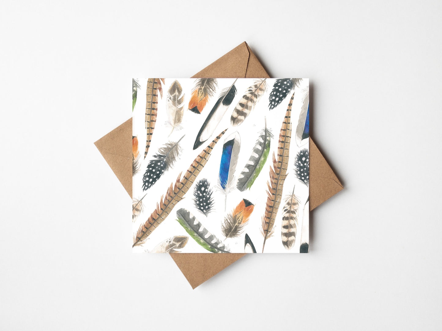 Wild Feathers, Greeting Card, Square
