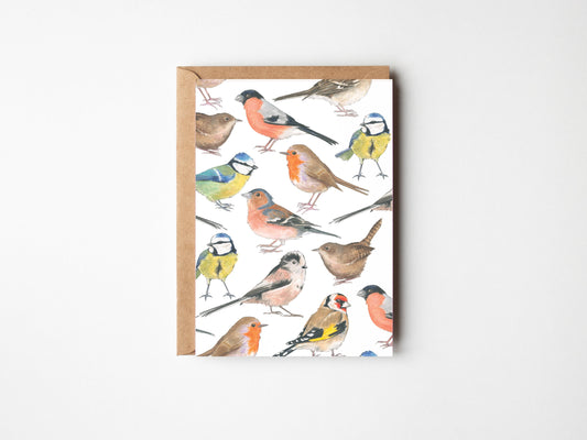 Garden Birds Greeting Card, A6
