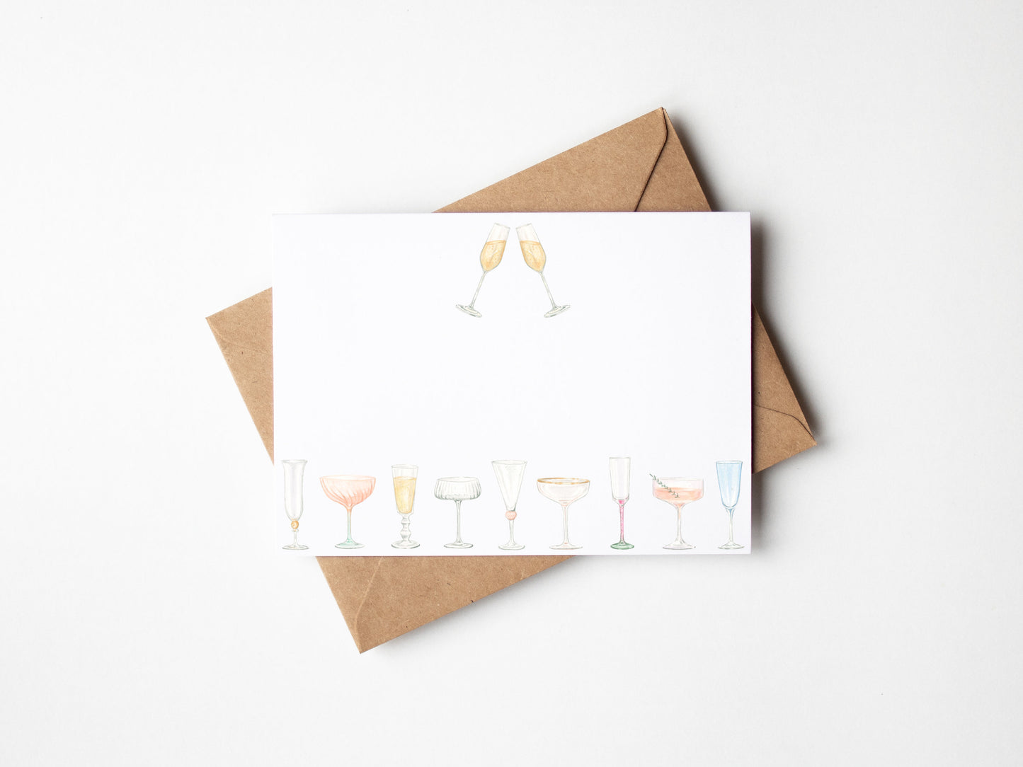 Champagne Glasses A6 Postcards, Set of 10