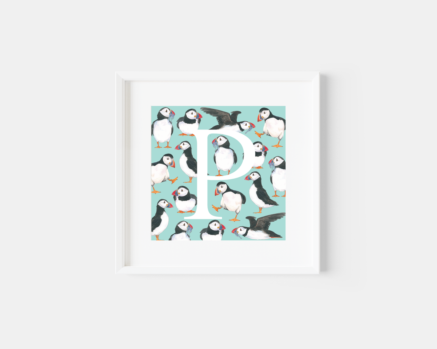 Puffins, Personalised Art Print
