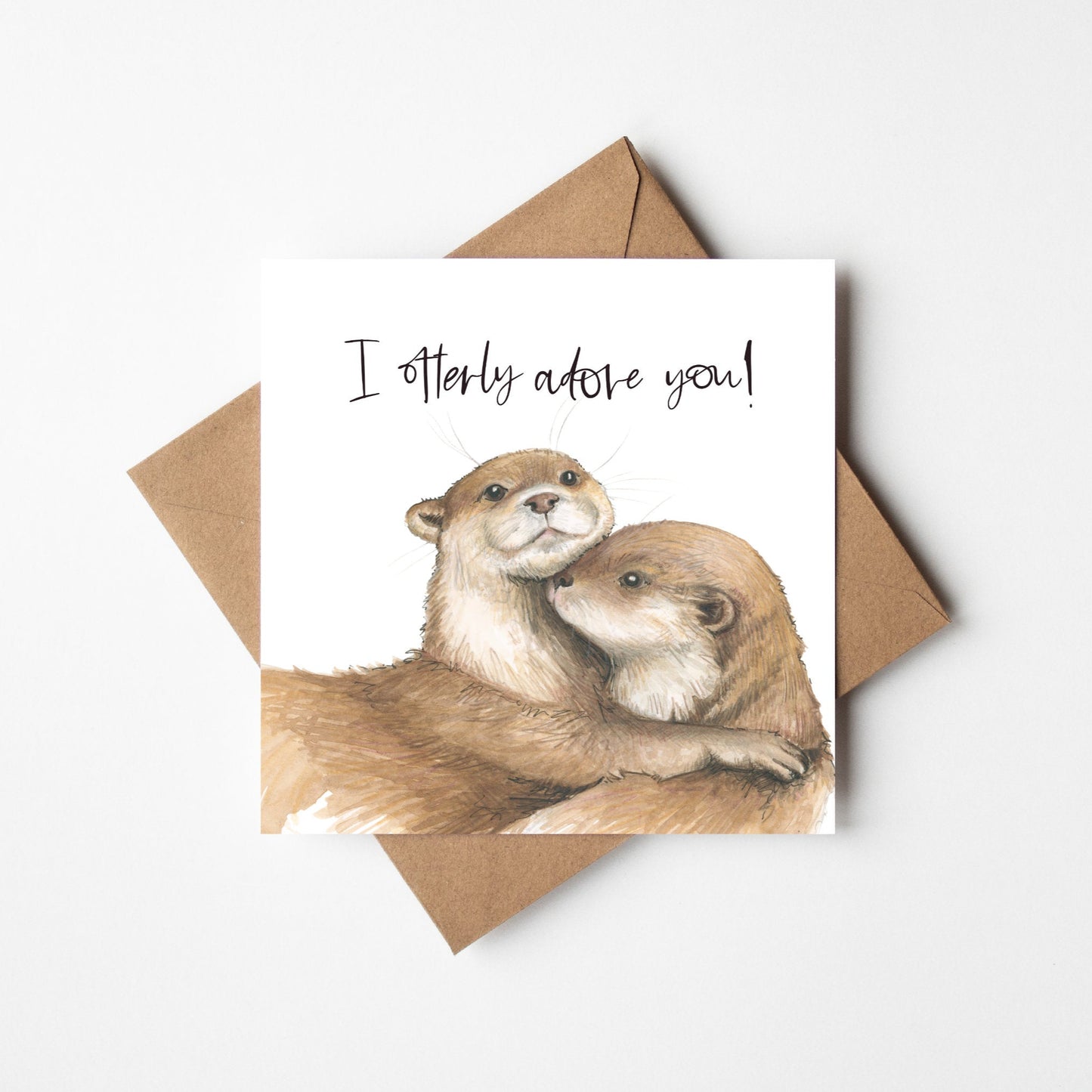 I Otterly Adore You! Square Greeting card