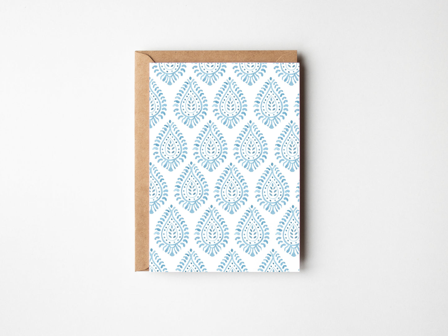 Paisley in Blue, A6 Greetings Card