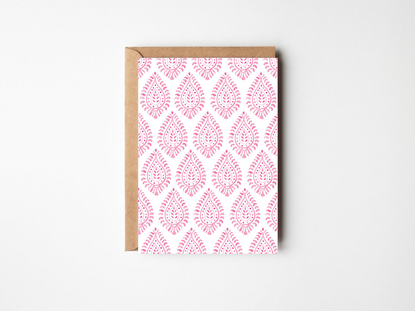 Paisley in Pink, A6 Greeting Card