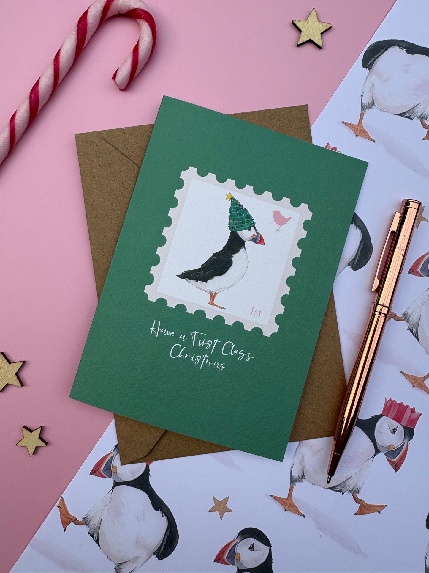 Puffin Excellent Christmas Wrapping Paper