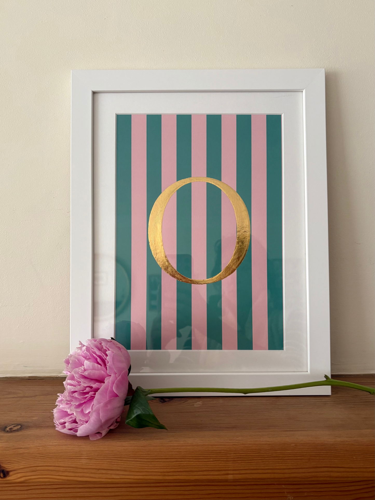 Summer Stripes Personalised Gilded Letter Print, A4