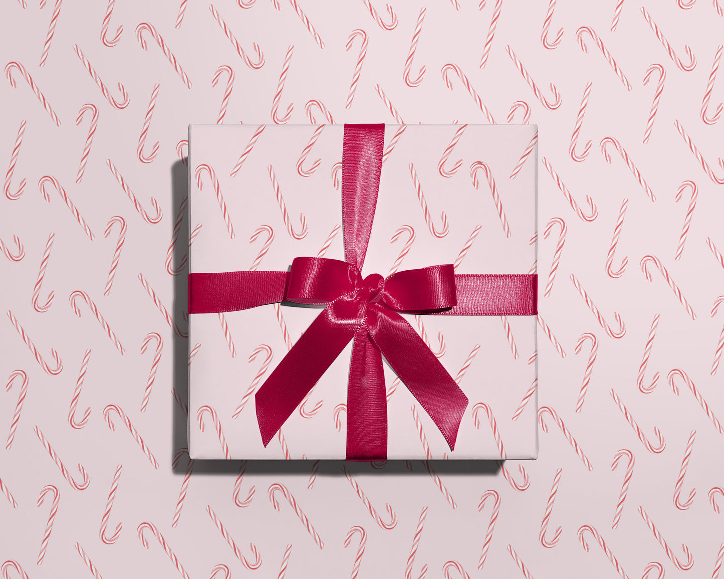 Pink Candy Cane Wrapping Paper
