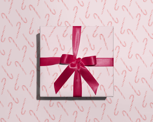 Pink Candy Cane Wrapping Paper