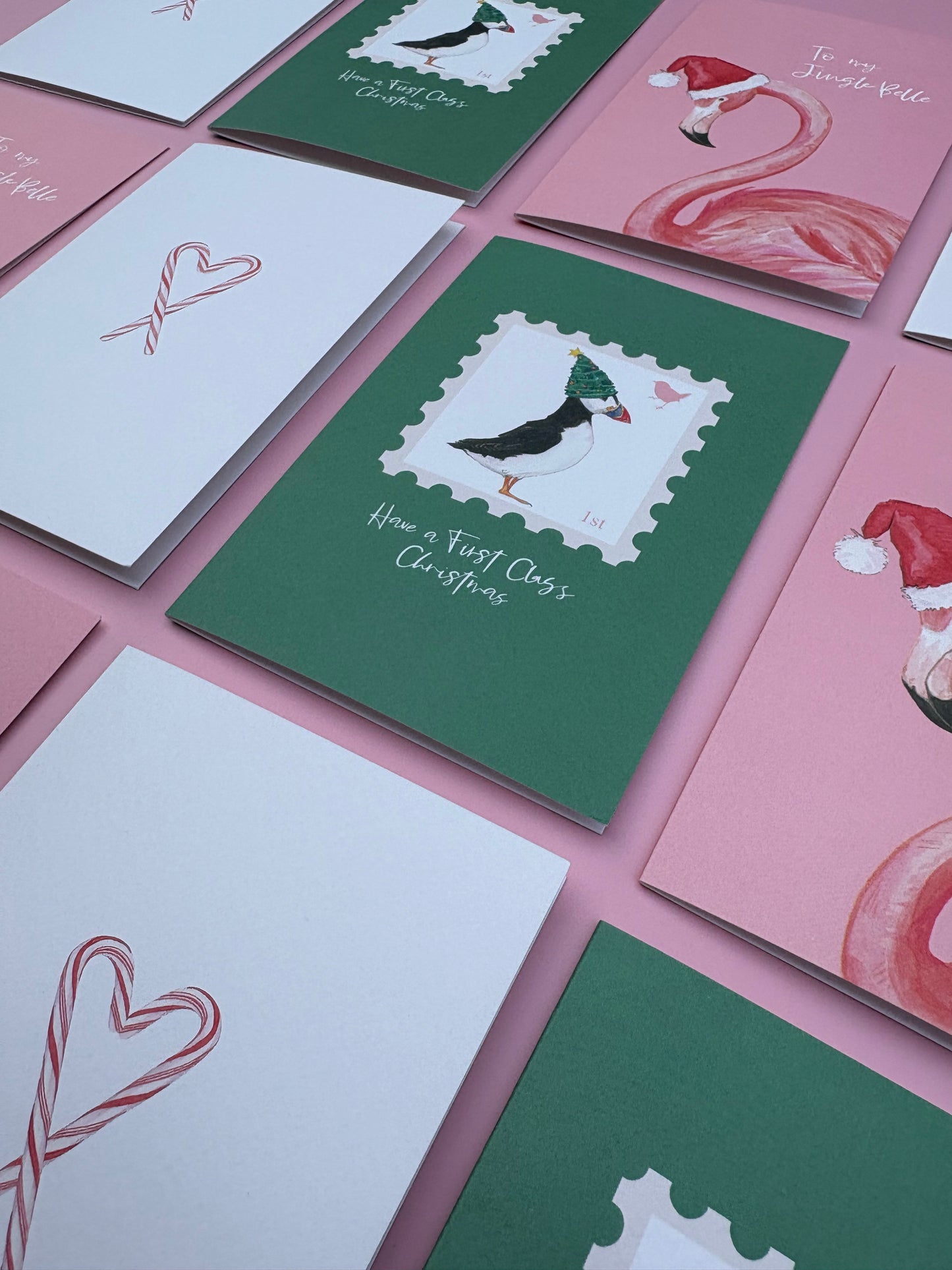 First Class Christmas Puffin, Christmas card