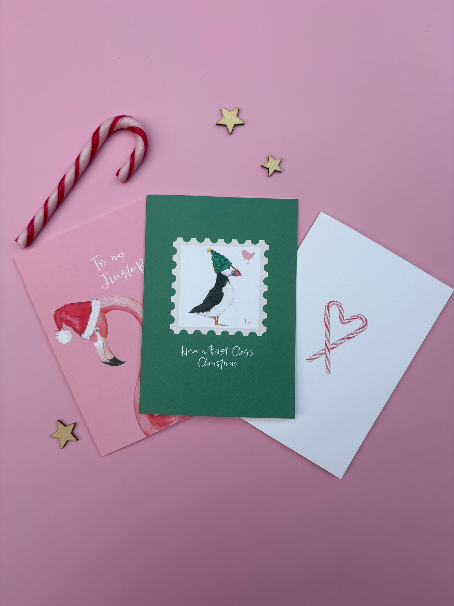 First Class Christmas Puffin, Christmas card